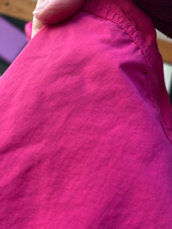 Hanna Andersson Gray and Hot Pink Striped Hooded Rain Jacket - Picture 8 of 9